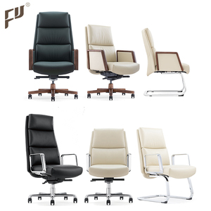 Trung Quốc Nhà sản xuất mới nhất phong cách Bắc Âu PU da đẹp Ghế văn phòng mà không có bánh xe gỗ - Product Image 6