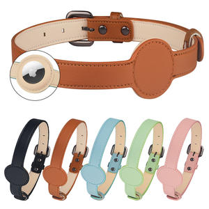 Collar antipérdida de patrón sólido para perros y gatos con Apple Airtag Cross-Border PU Posicionamiento <span class=keywords><strong>Color</strong></span> sólido Suministros para mascotas - Product Image 1