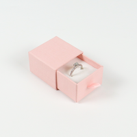 Boîte cadeau pour bijoux en carton rigide, écologique, biodégradable, faite à la main, avec mini tiroir coulissant, matériaux recyclés, finition mate