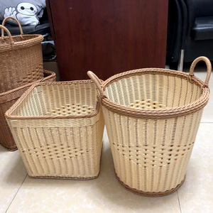 Woven Laundry Basket Rectangle <b>Storage</b> Basket For Bathroom Toy Organizer Household Use - Product Image 2