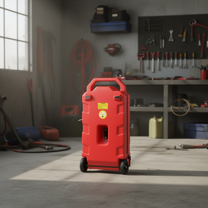 Bidon à carburant portable de 16 gallons avec pompe manuelle et roues en caoutchouc pour le stockage et le transport d'essence - Product Image 2