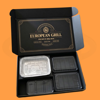 Nouvelle boîte à lunch portable pliable et recyclable avec barbecue au charbon intégré et fermeture magnétique