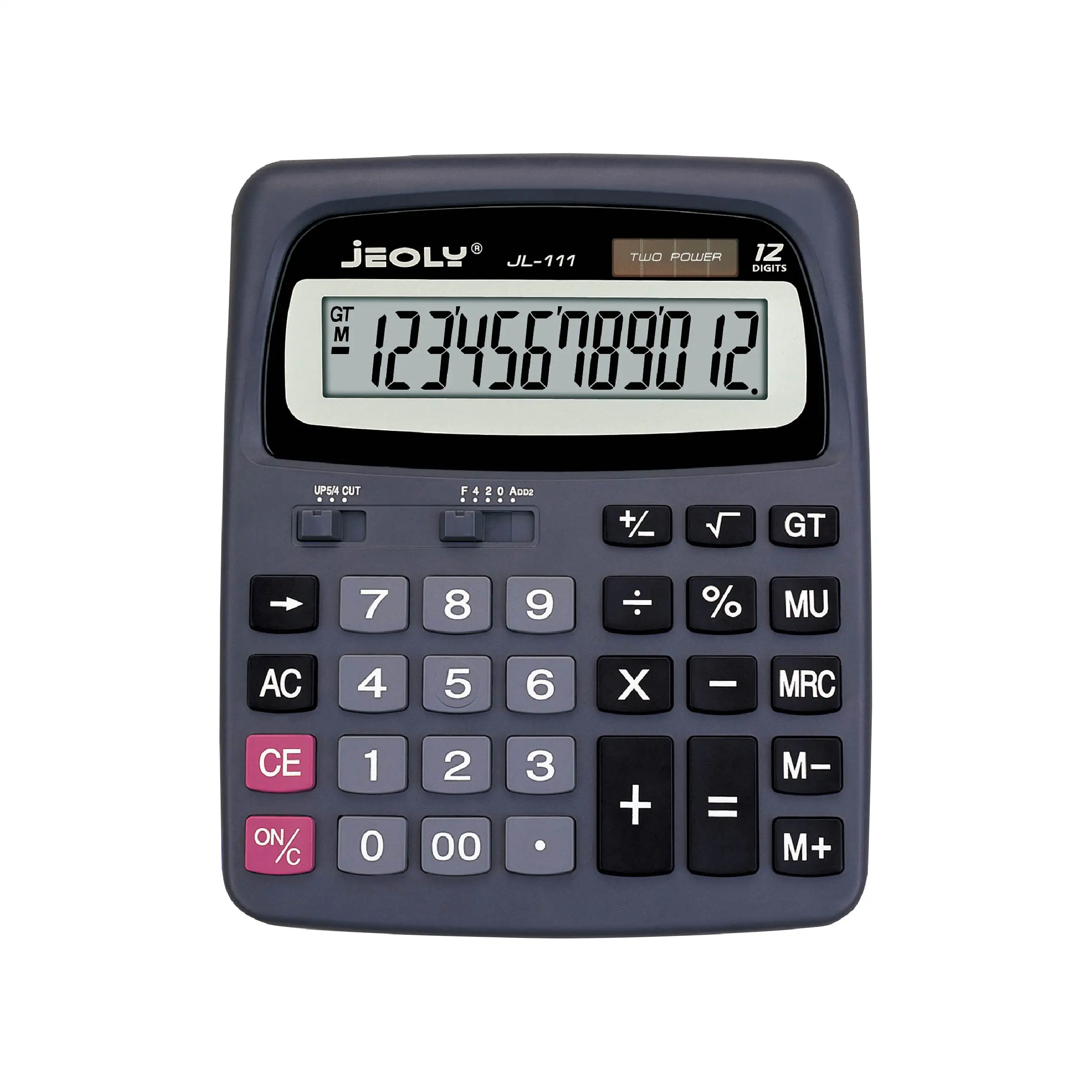 Calculadora de negocios de 12 dígitos con llave mecánica de moda calculadora solar CATIGA Calculadora de escritorio electrónica