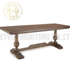 ชุดโต๊ะรับประทานอาหารฟาร์มจัดเลี้ยงไม้ <span class=keywords><strong>Darkwood</strong></span> เก้าอี้ 6 ตัวเฟอร์นิเจอร์ห้องรับประทานอาหารสําหรับงานอีเว้นท์ - Product Image 2