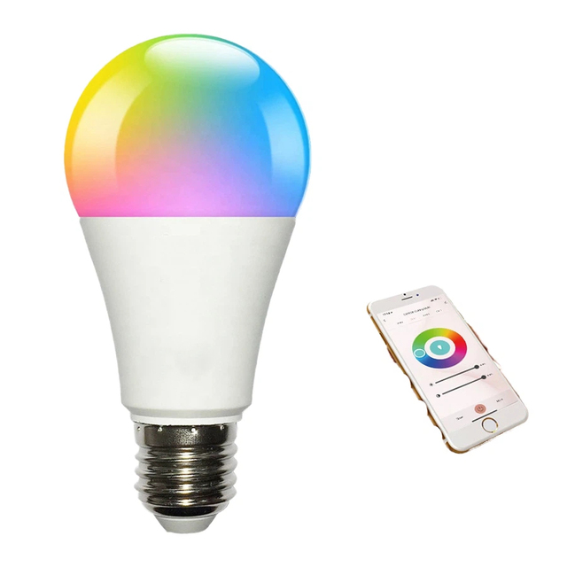 Hot Selling RGB Color E26/E27 9Watt Smart LED Bulb Light A19 Type for Room Illumination PC Lamp Body AC for Residential Use