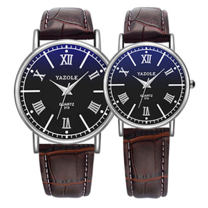 Montres-bracelets à quartz pour hommes YAZOLE <span class=keywords><strong>313</strong></span>, design tendance, bracelet en cuir, étanches, sport et loisirs, montre à quartz haut de gamme pour hommes - Product Image 2