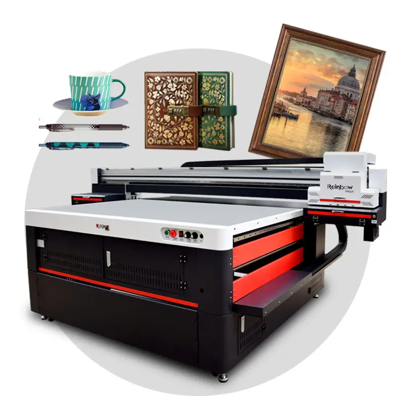 Máquina de impresión UV impresora caso teléfono celular cilindro de plástico lienzo multifuncional impresora uv de cama plana
