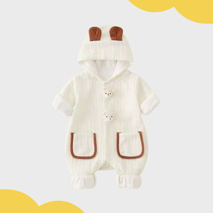 Conjunto de Ropa para Bebé de Primavera y Otoño, Nuevo Estilo, para Niños y Niñas, 100% Algodón, Doble Capa, Acolchado, con Capucha - Product Image 3
