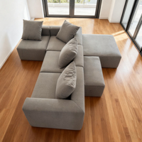 L-förmiges Modulares Kombiniertes Kompressions-Sofa-Set - Verwandelbar in Verschiedene Sofabettformen Wohnzimmermöbel.