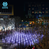 Fontaine sèche extérieure Davis One-Stop Service en acier inoxydable 304 avec lumières LED multicolores, design moderne, garantie de 3 ans pour les parcs