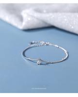 Bijoux uniques en argent véritable 925 avec Zircon Bracelet à breloques en forme d'étoile Bracelet étoile hexagramme pour femme