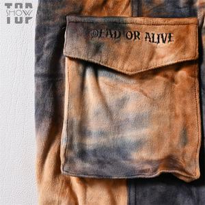 Jogging en velours personnalisé pour homme, vente en gros, poche arrière, coton de haute qualité, tie-dye - Product Image 5