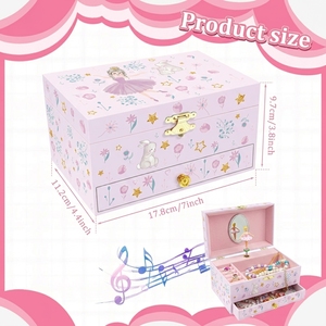 Caja de Música Antigua de Madera con Manivela, Tema de Ballet, 5 Pulgadas, con Almacenamiento para Anillos, Duración de Sonido de 120s, para Bailarines - Product Image 1