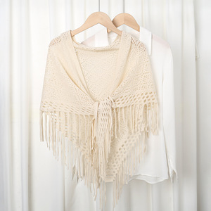 Phụ nữ mới nhất của retro tua Khăn Phụ Nữ Dệt Kim Rỗng ra kết thúc tốt đẹp tam giác khăn choàng cho phụ nữ - Product Image 4