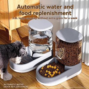 Fontaine à eau et distributeur de <span class=keywords><strong>nourriture</strong></span> pour animaux de compagnie non électrique, système d'alimentation automatique par gravité pour chatons et chiens de grande race - Product Image 1