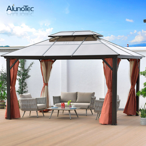 Auvent de terrasse imperméable 3x4 en Chine, <span class=keywords><strong>pergola</strong></span> extérieure, auvent de jardin, toit en <span class=keywords><strong>polycarbonate</strong></span>, gazebo en <span class=keywords><strong>aluminium</strong></span> à toit rigide - Product Image 2