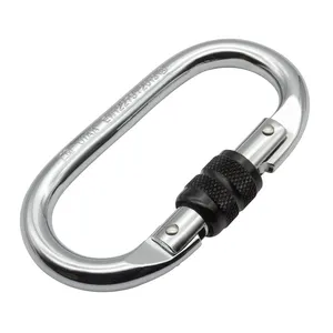 Jensan Custom Gute Qualität 25KN Oval geschmiedeter Karabiner haken aus verchromtem Stahl zum Klettern/Arbeiten in der Höhe