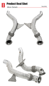 Tubi di scarico per auto SYPES per Ferrari <span class=keywords><strong>488</strong></span> F8 3.9T V8 2015-2020 tubi a flusso libero per impianto di scarico con isolamento termico - Product Image 4