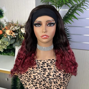 Wholesale Price <b>Headband</b> <b>Wigs</b> Human Hair Body Wave Curly Virgin Raw Glueless <b>Wig</b> for Black Women Ready to Ship - Product Image 1