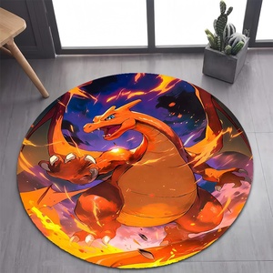 Alfombra Redonda de Charmander Fire Poke-mon, Alfombra Decorativa para Sala de Estar, Alfombra de Piso Decorativa, Derivados de Anime - Product Image 3