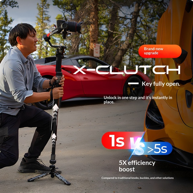 Smogger One-touch Full-open Carbon Fiber Monopod Hydraulic Tripod Ball Head Gimbal Photography Video Portable Stand Arm Camera
