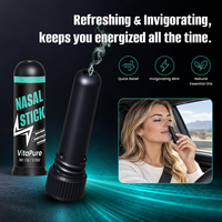 VitaPure 4 Pack Stik Inhaler Nasal Aroma Minyak Esensial Alami Mint yang Menyegarkan untuk Mengemudi, Belajar, dan Bekerja