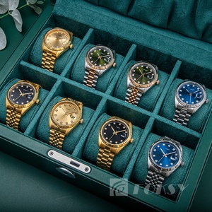 <span class=keywords><strong>Montre</strong></span> pour homme en <span class=keywords><strong>acier</strong></span> inoxydable avec logo personnalisé, fabrication d'usine, luxe, or, diamants, date, vente en gros, lumineuse, étanche - Product Image 5