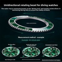 Montre de plongée OEM, conception personnalisée, personnalisation du logo, mouvement japonais, automatique, mécanique, aiguilles lumineuses vertes pour