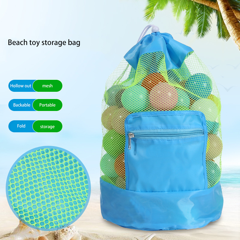 Grand sac en filet carré bleu 48 _ 24cm