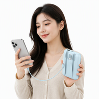 Batterie externe magnétique sans fil AK009Q 10000mAh avec câbles doubles intégrés et chargeur pour Apple Watch