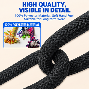 Lanières rondes en polyester écologiques avec logo personnalisé, avec crochet pour support de téléphone et porte-carte d'identité, personnalisables, toutes couleurs, réglables - Product Image 5