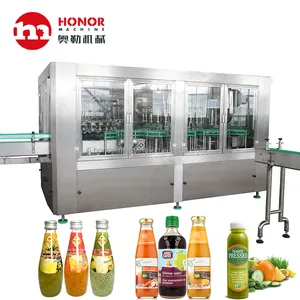 Quality and quantity assured 3 in 1 automatic juice bottle filling packaging production machine