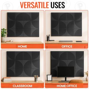 Lớn màu đen nút chai Hội Đồng Quản trị cho tường 47 "x 36" trong màu đen và màu xám, cảm thấy bảng thông báo gạch - Product Image 4