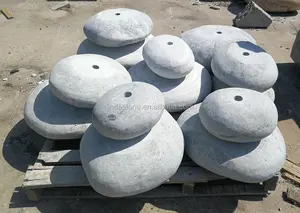 Granite bóng đài phun nước đá với lỗ trong đá cẩm thạch cho trang trí sân vườn