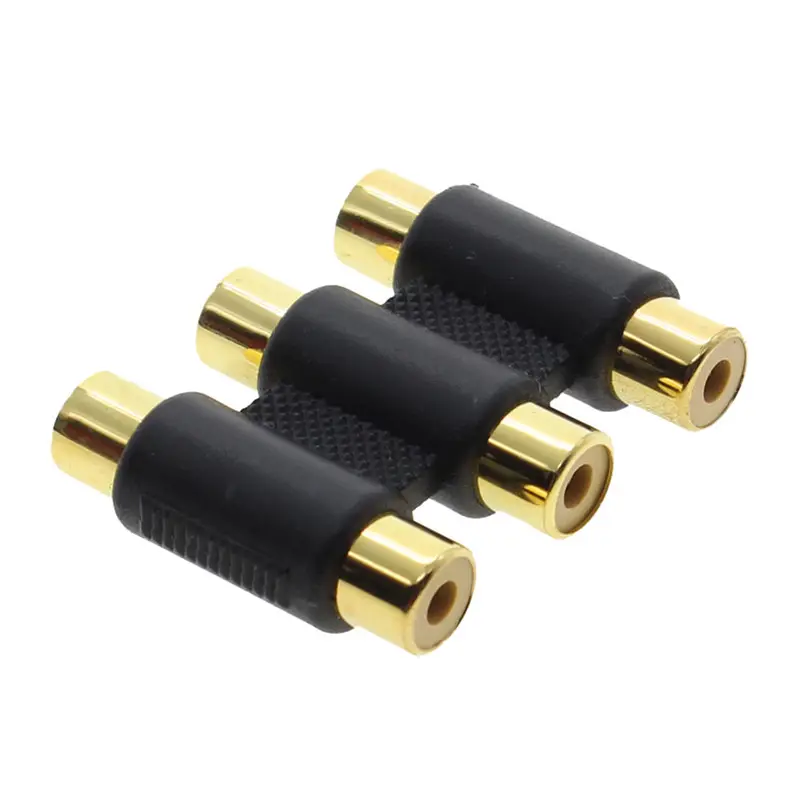 Multi-Functional Audio Video Connector 3 RCA AV Mini 3RCA Female To Female Socket Extension Adapter Converter 3 RCA Coupler