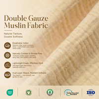 Voile de mousseline doux tissé en gros pour robes d'été pour femmes, tissu en coton imprimé floral à double gaze pour robes féminines