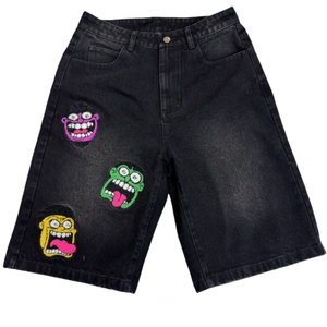 Pantalones Cortos Vaqueros Topshow DENIM, Fabricante de Pantalones Cortos Vaqueros Holgados con Logotipo Bordado en Chenilla Personalizado, Lavado Ácido - Product Image 1