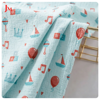 Pyjama en mousseline de coton biologique peigné 100 % imprimé, double épaisseur, crêpe respirant, poids moyen, pour bébé