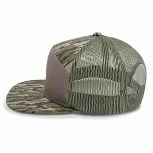 Oem High Quality Custom 7-Panel <b>Flat</b> Brim Mesh Trucker Hat for <b>Men</b> Custom Embroidery Logo Hip Hop Camo Fabric Sports <b>Cap</b> - Product Image 4