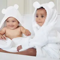 Peignoir de Bain Bébé à Capuche en Coton 100% Biologique, Forme Ours