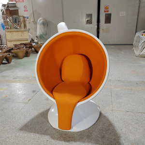 Y076 única fibra de vidrio en forma de taza de café Art Deco silla muebles de lujo taza de café Premium PU sillón para Centro Comercial Hotel hogar - Product Image 6