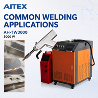 Machine de soudage laser portative refroidie par eau 3000W, soudeuse laser à fibre avec alimentation en fil optionnelle pour la fabrication métallique AH-TW3000