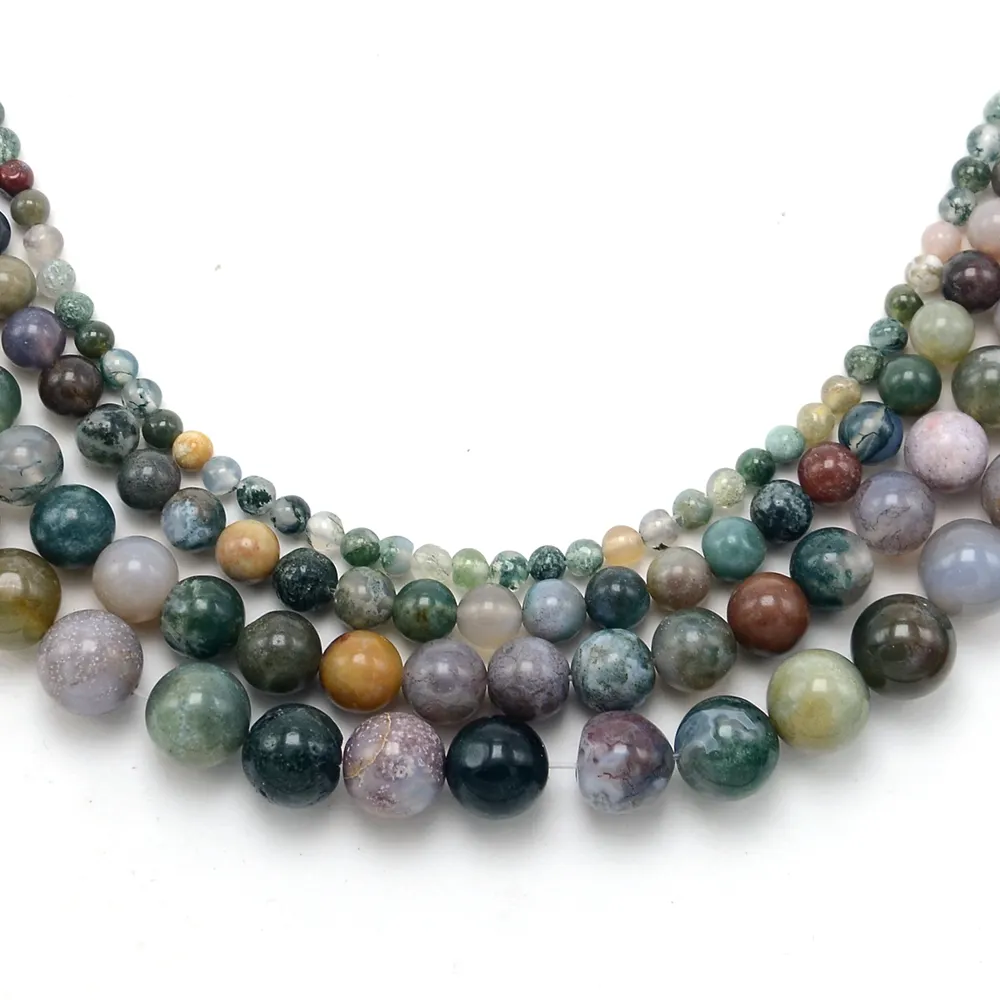 Jewelry Making Supplier 4/6/8/10ミリメートルIndian Agate Round Natural Stone BeadsためDIY Jewelry Making