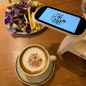 เครื่องพิมพ์กาแฟอัตโนมัติเต็มรูปแบบ EVEBOT เครื่องพิมพ์อิงค์เจ็ทแบบแท่นราบสำหรับอาหาร เครื่องพิมพ์ลายลาเต้อาร์ต เครื่องพิมพ์กาแฟแบบพกพา - Product Image 5