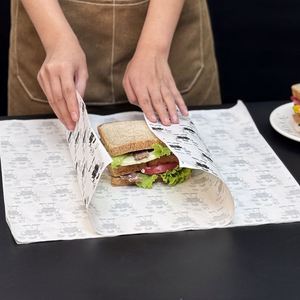 Food Grade Eco-Friendly Greaseproof Packaging with PE Coating for Potato Chips Fried Chicken Sandwich Cake-Customized Color Logo - Product Image 3