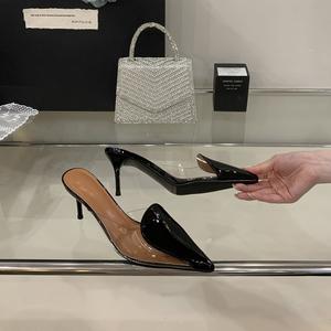 여성용 <span class=keywords><strong>2025</strong></span> PVC 샌들 7CM 파티 신발 미끄럼 방지 기능 패션 트렌드 봄/여름 시즌 샌들 팜므 - Product Image 3