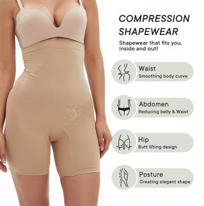 Celana Shapewear Hygieia Custom Weight Loss Slimming Plus Size Nylon Spandex High <span class=keywords><strong>Waist</strong></span> Tummy Control untuk Wanita - Product Image 2