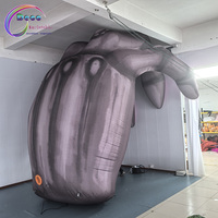 Main de squelette gonflable géante pour Halloween avec ongles violets, accessoires pour maison hantée, décoration pour fête et festival