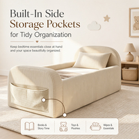 Lit de sol pour bébé avec poche de rangement CertiPUR-US en velours côtelé, lit de couchage pour tout-petit pour chambre d'enfant, vente en gros OEM