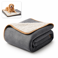 Couverture pour animaux de compagnie en sherpa imperméable haute densité, motif patte mignon, double face, moelleuse, anti-peluchage, lavable, toute saison, pour chats et chiens